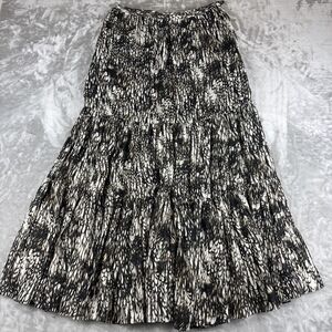 Peruvian Connection Tiered Maxi Skirt Women's 6 Brown Plumage Pockets (1069)‎